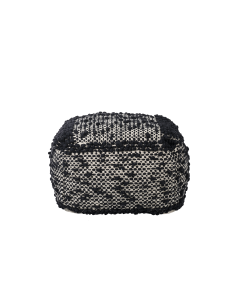 Mek Poufs Black Ivory Cotton