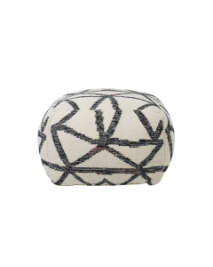 Zil Poufs Black Ivory Cotton