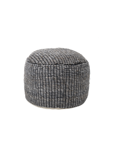 Shin Poufs Beige Wool Cotton
