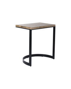 Quora Side Table Black Gold Wood Iron