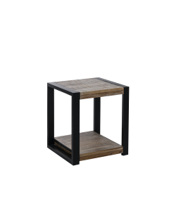 Amara Side Table Black Gold Wood Iron