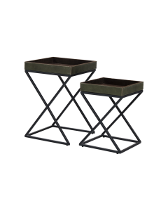 Naomi Side Table Leather Mdf