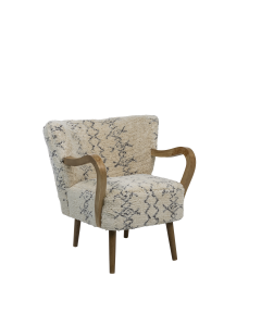 Yosha Arm Chair Wood Fabric
