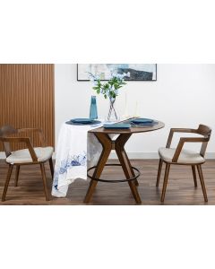 Chic Round Dining Set with Modern Accents