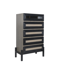 Mira Chest Of 5 Drawers Oak Black