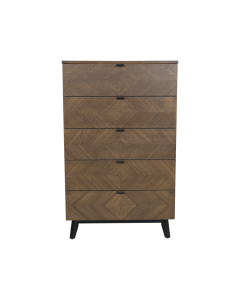 Lyric Chest Of 5 Drawers Walnut Black