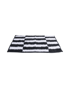 Beartiz Bath Mat Black White Cotton