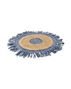 Ekin Rugs Blue Brown Cotton Mix