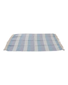 Lalam Throw Blue Beige Cotton Mix