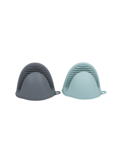 Cliquant Oven Glove Blue Gray Silicone 2Pcs