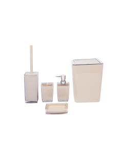 Dom Bathroom Accessories Cream 5pcs