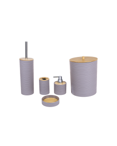 Meg Bathroom Accessories Beige ABS-Bamboo 5Pcs