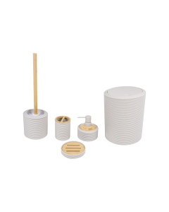 Quel Bathroom Accessories 5pcs Beige Abs-Bamboo