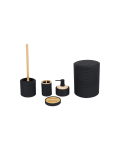 Palu Bathroom Accessories 5pcs Black Abs-Bamboo