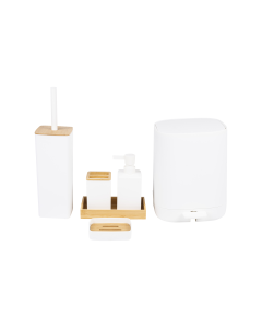 Kyo Bathroom Accessories Beige ABS-Bamboo 6pcs