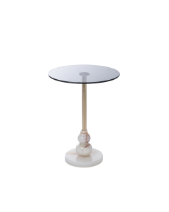 Zion Side Table Iron Glass