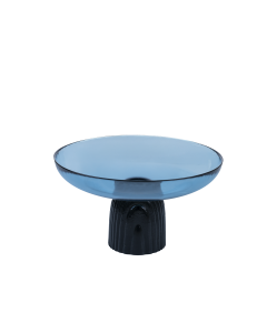 Xena Vase Blue Black Glass
