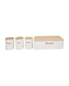 Kay Bread Box 4pcs Set White Iron