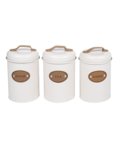 Ozz Canister 3pcs Set White Iron