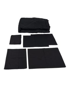 Plaid Comforter Set 6pcs Black Cotton
