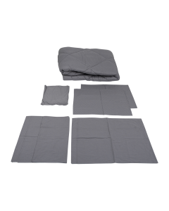 Plaid Comforter Set 6pcs Gray Cotton