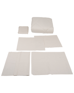 Plaid Comforter Set 6pcs Cream Cotton
