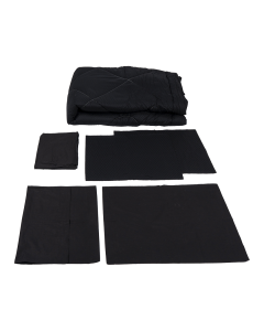 Plaid Comforter Set 6pcs Black Cotton