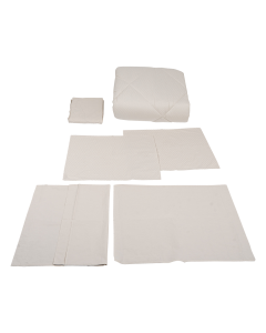 Plaid Comforter Set 6pcs Cream Cotton