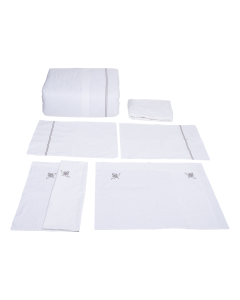 Guher Duvet Set 7pcs White Cotton