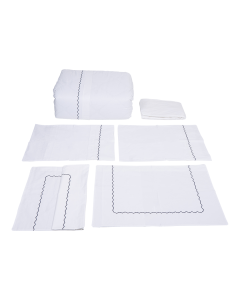 Josina Duvet Set 7pcs White Cotton