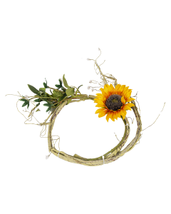 Sunflower Wreath Cream Plastic