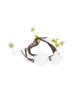 Peony Wreath White Plastic