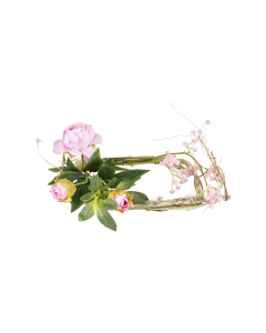 Rose Wreath Light Pink Plastic 34