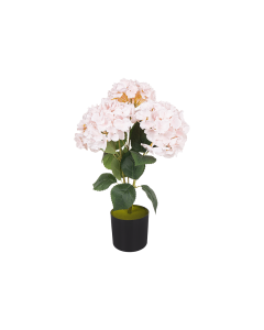 Hydrangea Flower with Pot Light Pink Plastic