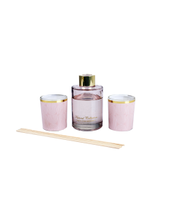 Ayan Candle with Oil Pink Glass