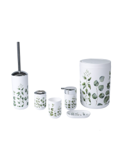 Atal Bathroom Accessories White Green PP+ABS 6Pcs