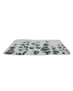 Atal Bath Mat White Green Polyester