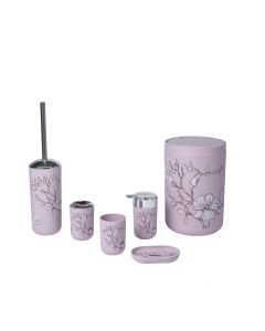 Guam Bathroom Accessories Peach Blossom Pink PP+ABS 6pcs