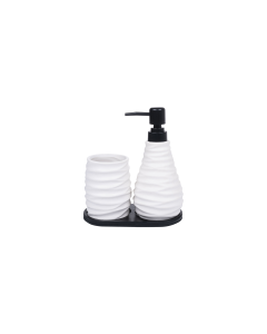 Theo Bathroom Accessories Ceramic White 3Pcs