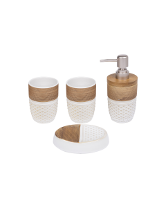 Udrix Bathroom Accessories Ceramic White 4Pcs
