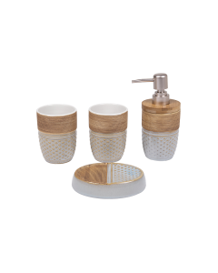 Udrix Bathroom Accessories 4pcs Gray Ceramic