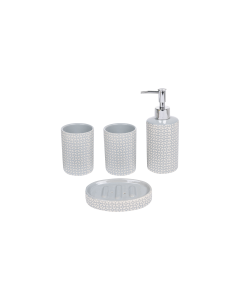 Daisy Bathroom Accessories Ceramic Gray 4PCs