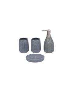 Borji Bathroom Accessories Gray Ceramic 4Pcs