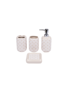 Kleo Bathroom Accessories Ceramic Pink 4Pcs