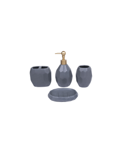 Hipo Bathroom Accessories Ceramic Gray 4Pcs