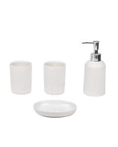 Erl Bathroom Accessories 4pcs White Ceramic