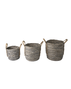 Jru Storage Basket Black Corn Husk
