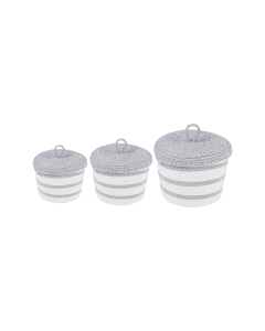 Suneyo Storage Basket Khaki White