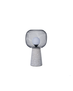 Cueva Cement Iron Table Lamp - White Gray