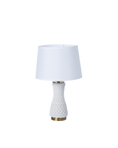 Cueva Cement Iron Table Lamp - White